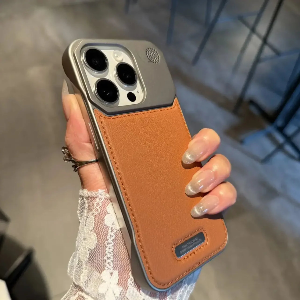 Luxury leather iPhone Case with Frameless Magnetic Cover - sky-case