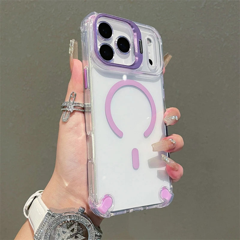 Magnetic Clear Stand Case for iPhone 17 Pro Max 17 Pro 17 Air - sky-case