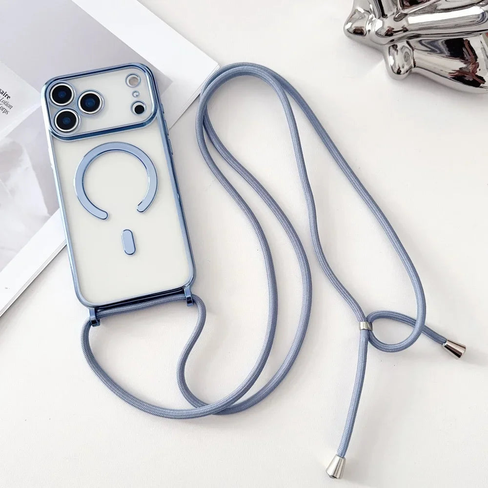 Luxury Plating Magnetic Necklace Case - sky-case