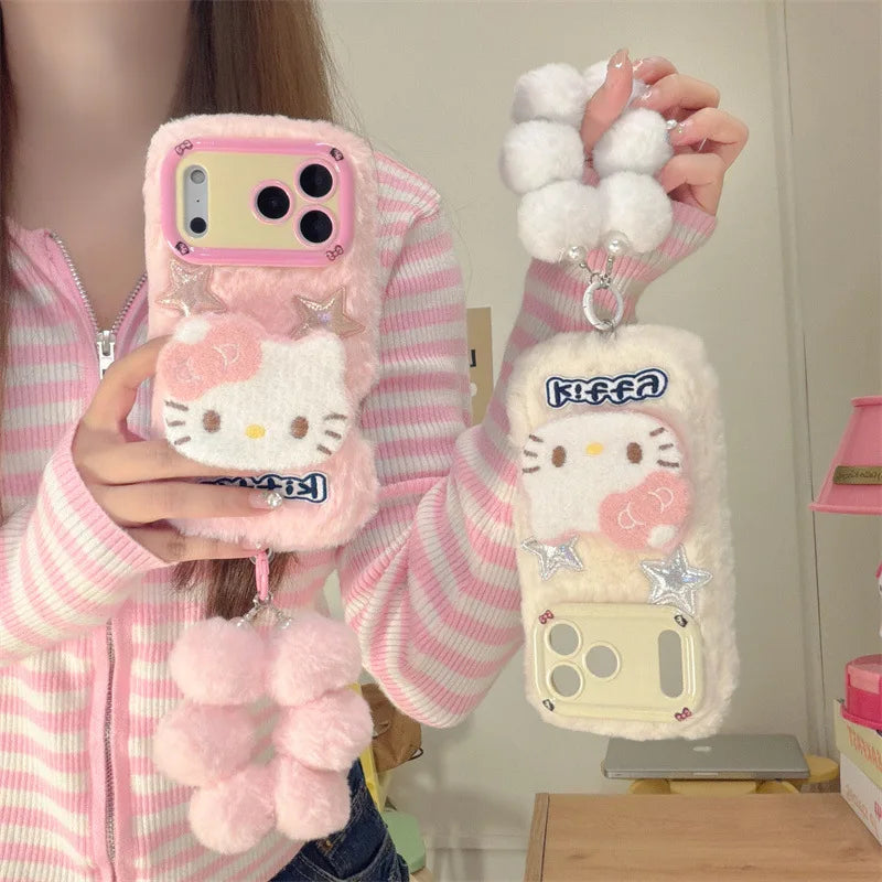 Cute 3D Fluffy Kitty Fur Case - sky-case