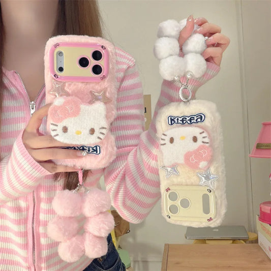 Cute 3D Fluffy Kitty Fur Case - sky-case