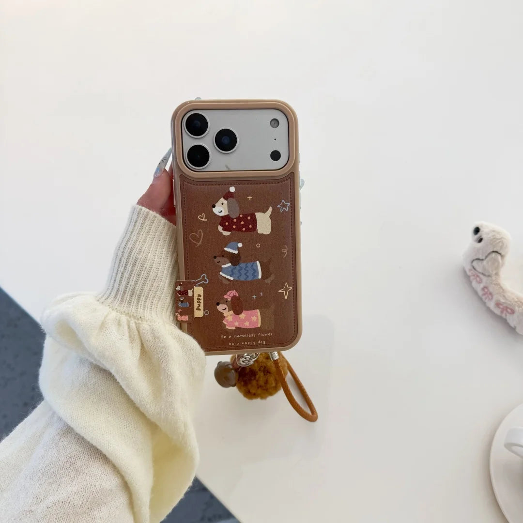 Cute Dachshund Leather Bumper Case - sky-case