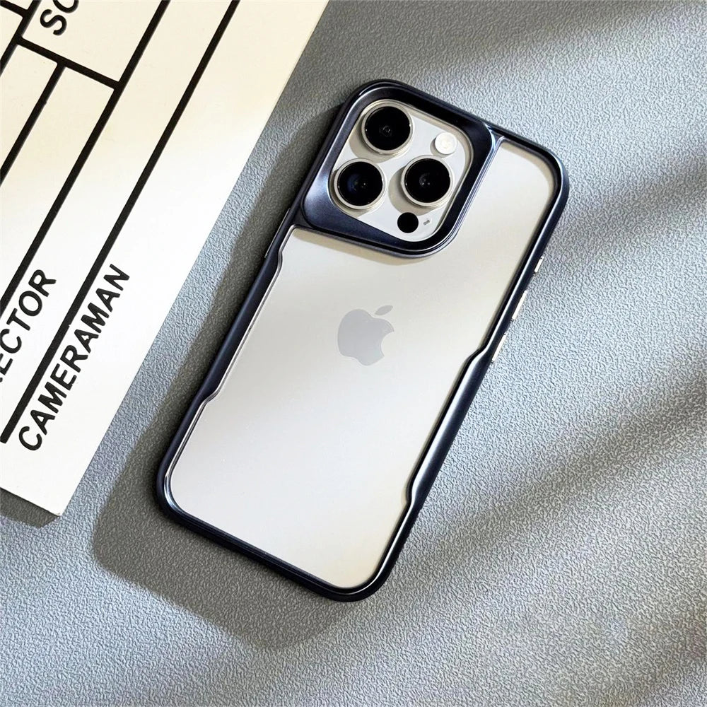 Luxury Plating Slender Waist Transparent Cover Titanium Blue / For iPhone 16 - sky-case