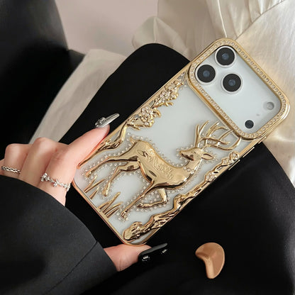 Bling Diamond Hollow Deer Case For iPhone - sky-case