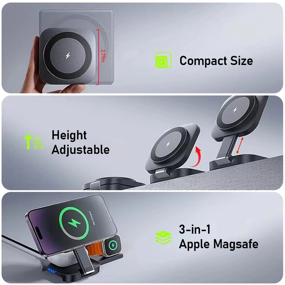 Foldable 3 in 1 Magnetic Wireless Charger