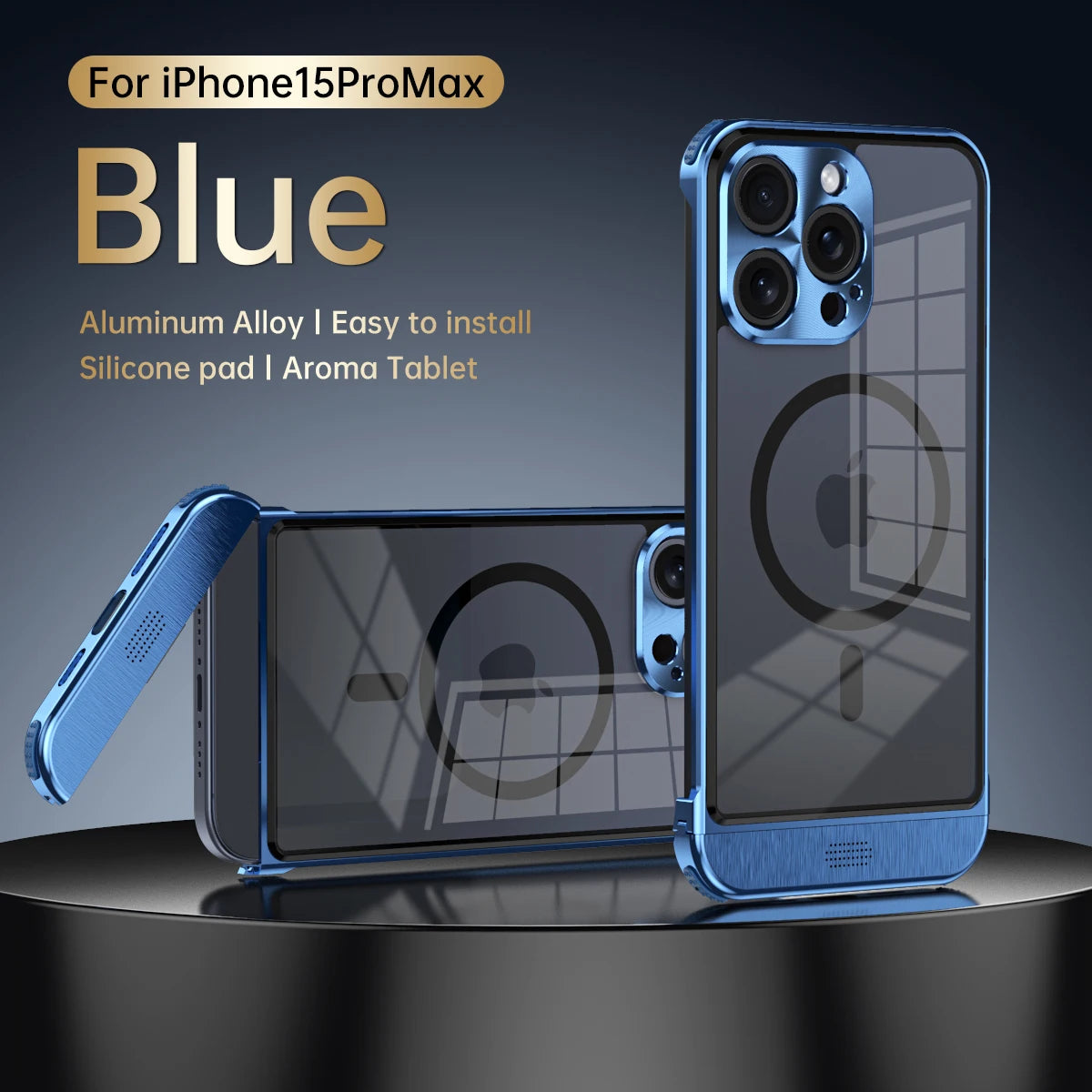 Luxury High Aluminum Alloy Magnetic Cover Blue / For iPhone 15 Pro - sky-case