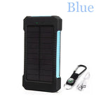 200000mAh Portable Solar Power Bank External Battery Fast Charging Waterproof For All Phones With SOS Flashlight Power Bank Blue / 100000mAh - sky-case
