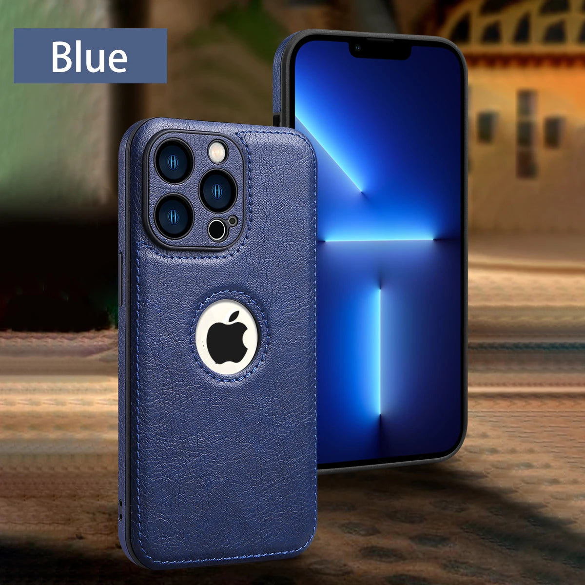 Logo View Luxury Leather Camera Lens Protection Case - sky-case