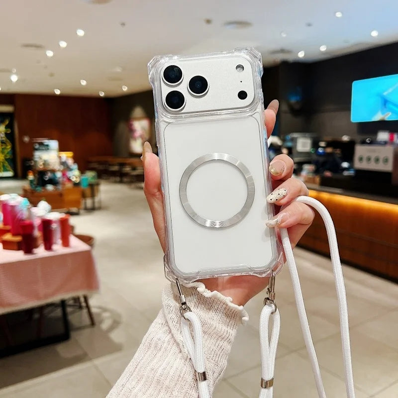 MagSafe Shockproof Crossbody Clear Case - sky-case