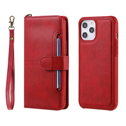 Luxury Magnetic card holder leather wallet case cover for iPhone 14 13 12 11 Red / iPhone 14 Pro Max - sky-case