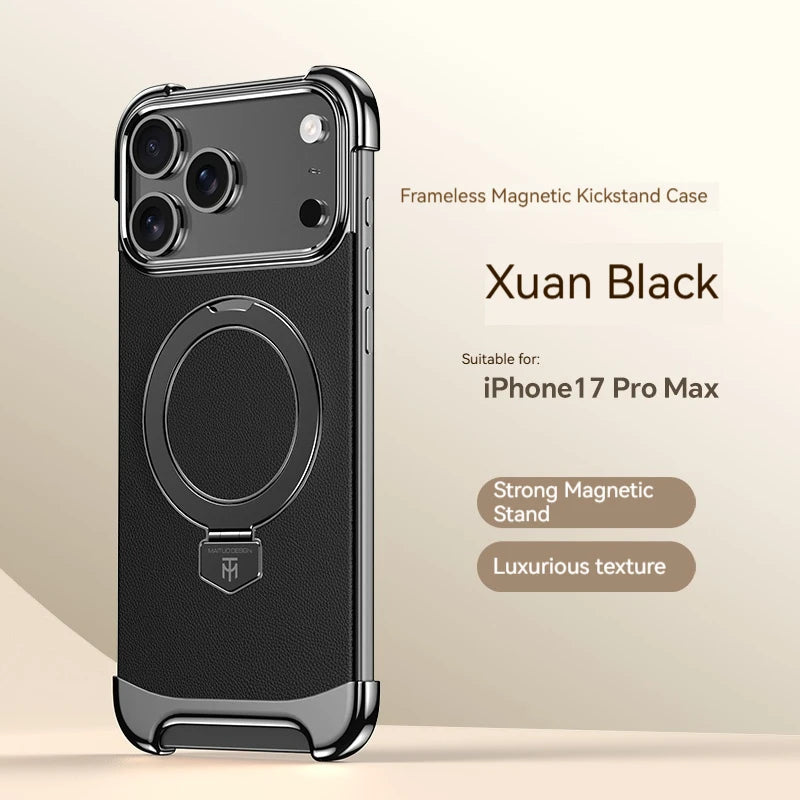 High-End Leather Magnetic Bracket Case - sky-case
