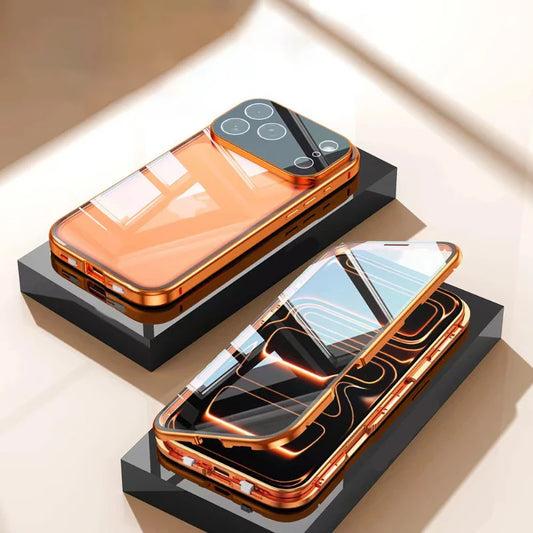 360° Full Protection Metal Magnetic Double-Sided Glass Case