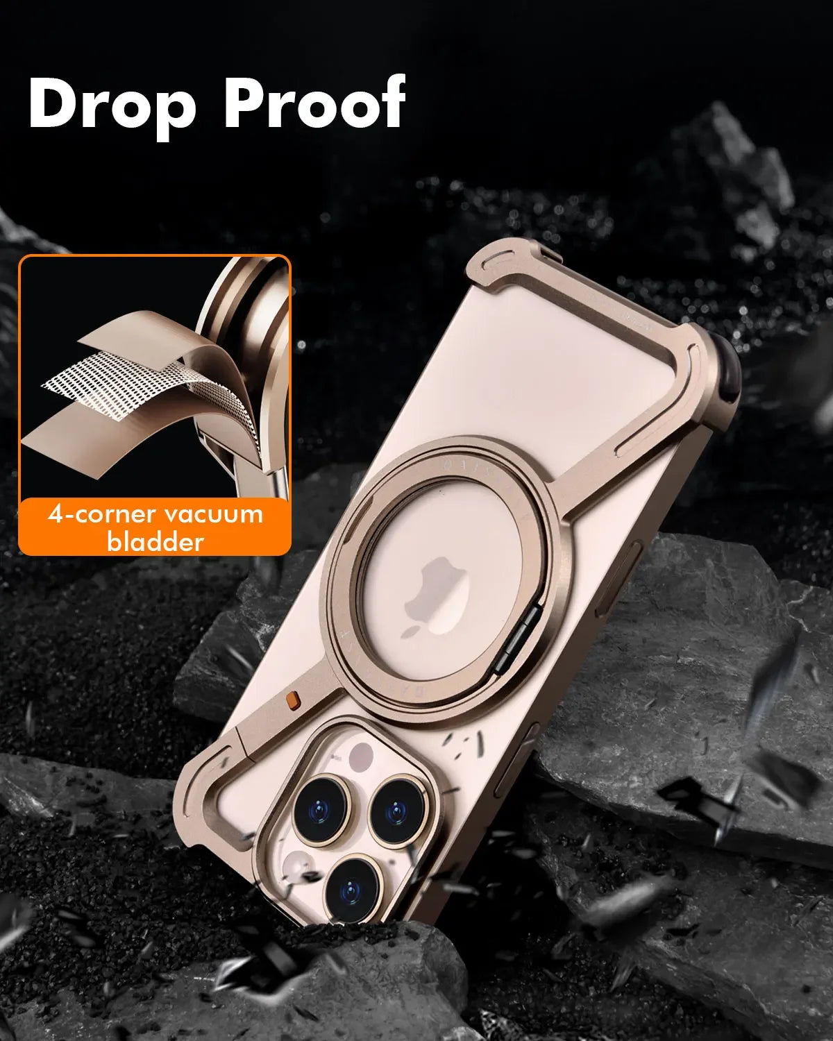 Luxury Aluminum Alloy Frame 360° Rotation Shape Metal Holder Phone Cover - sky-case