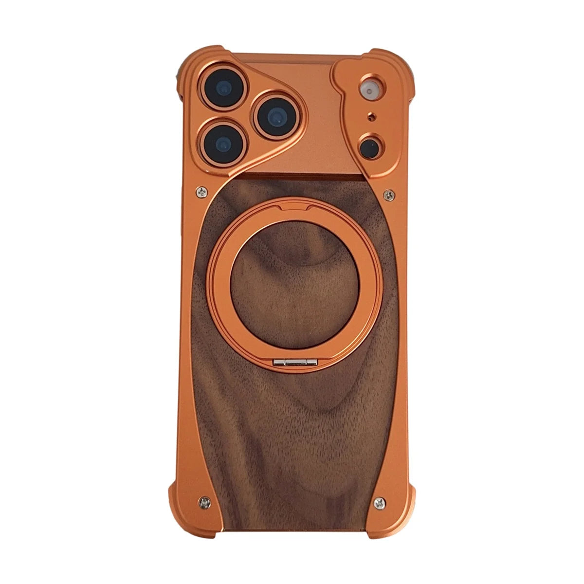Walnut Wood Magnetic Metal Case - sky-case