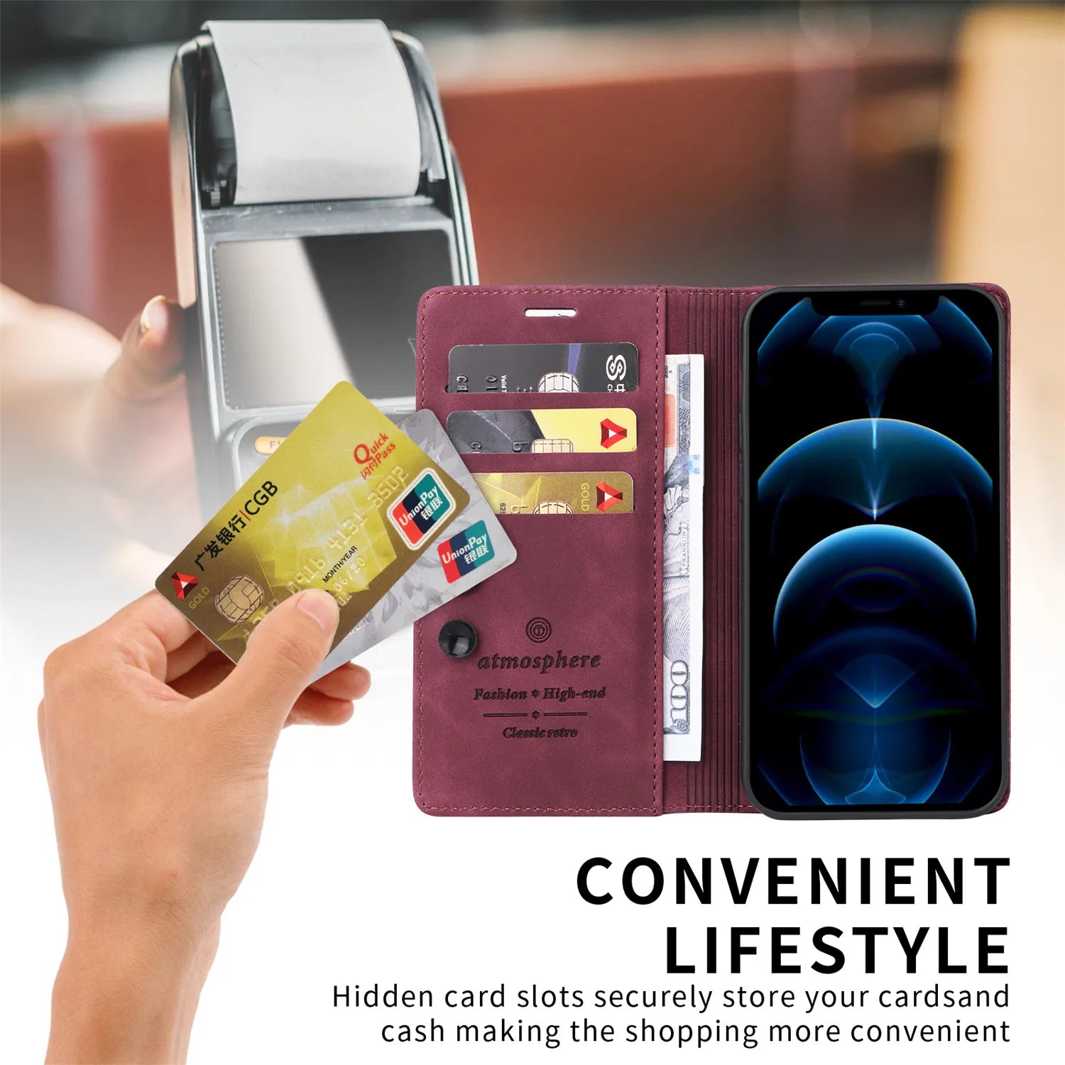 Luxury Leather Flip Phone Case for Samsung Galaxy Wallet Cover - sky-case