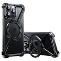 Luxury Aluminum Alloy Frame 360° Rotation Shape Metal Holder Phone Cover Black / For iPhone 15 Pro Max / Aluminum - sky-case