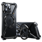 Luxury Aluminum Alloy Frame 360° Rotation Shape Metal Holder Phone Cover Black / For iPhone 15 Pro Max / Aluminum - sky-case