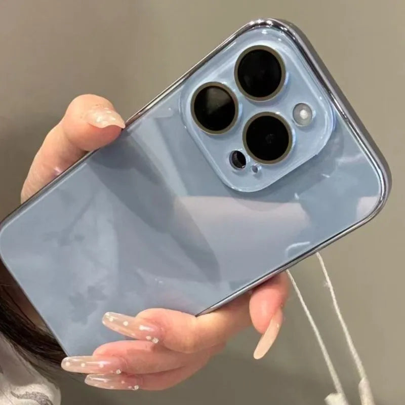 Luxury Plating Tempered Glass Bumper Case - sky-case