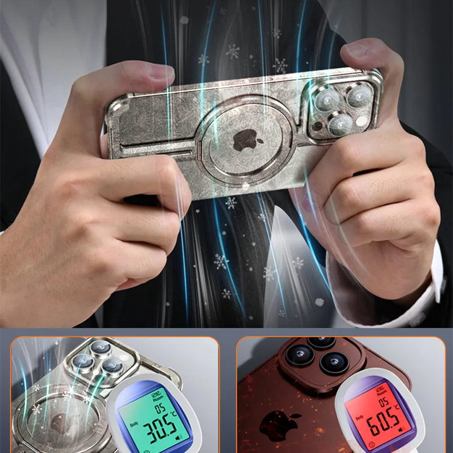 Luxury Aluminum Frameless Airbag Magsafe phone Cover - sky-case