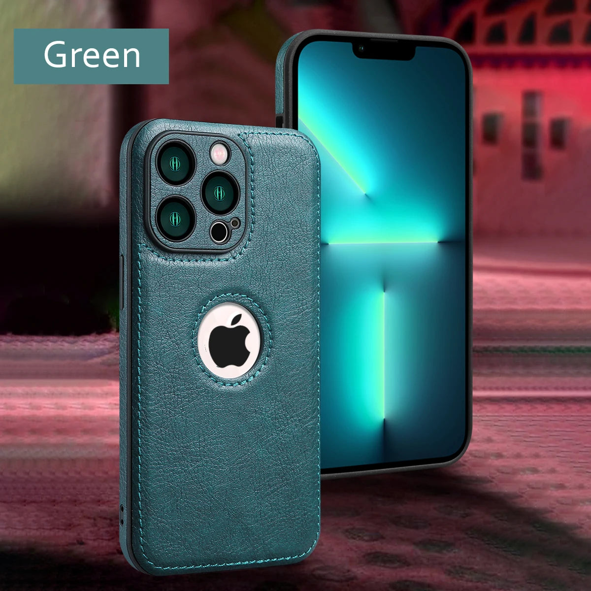 Logo View Luxury Leather Camera Lens Protection Case - sky-case