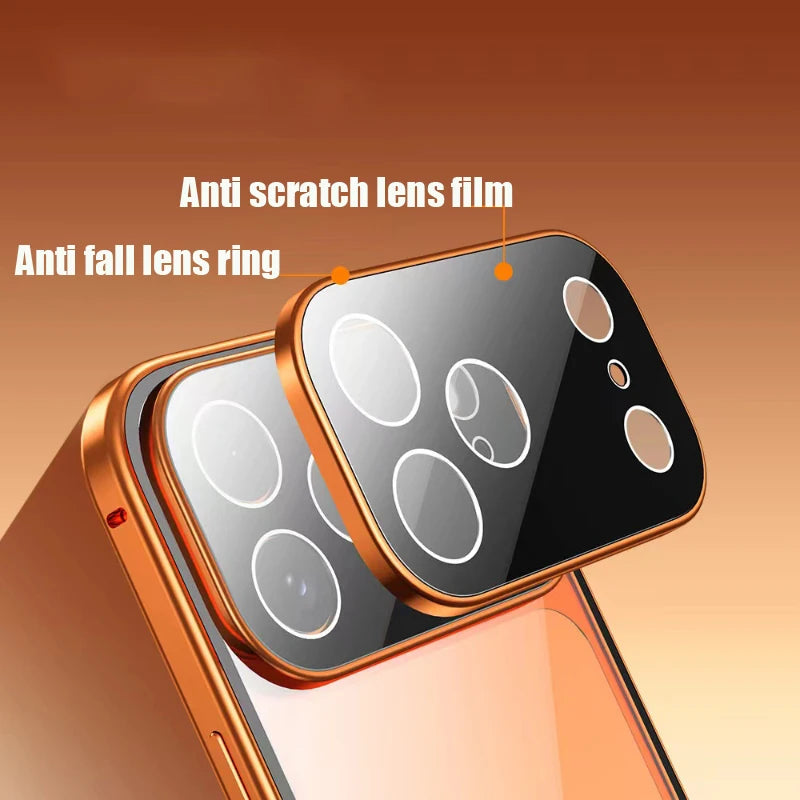 360° Full Protection Metal Magnetic Double-Sided Glass Case