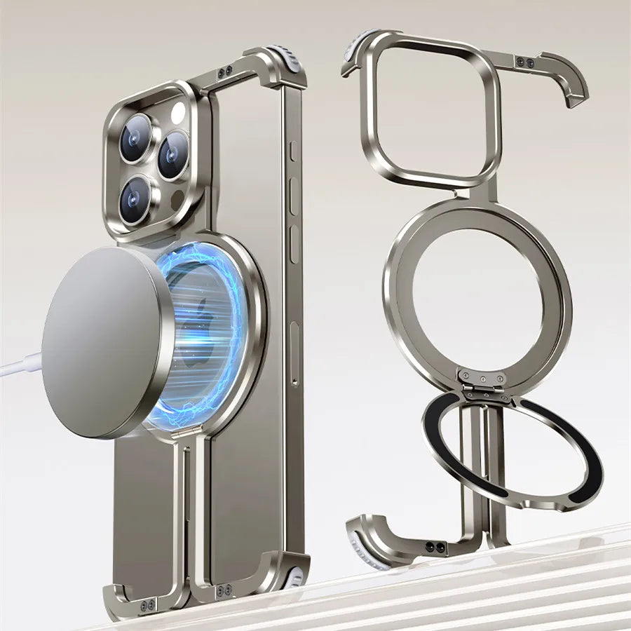 Luxury Aluminum Frameless Airbag Magsafe phone Cover - sky-case