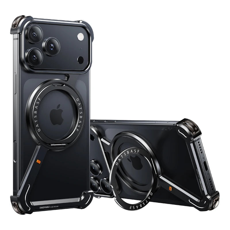 Magnetic Metal Phone Case with Rotating Holder - sky-case