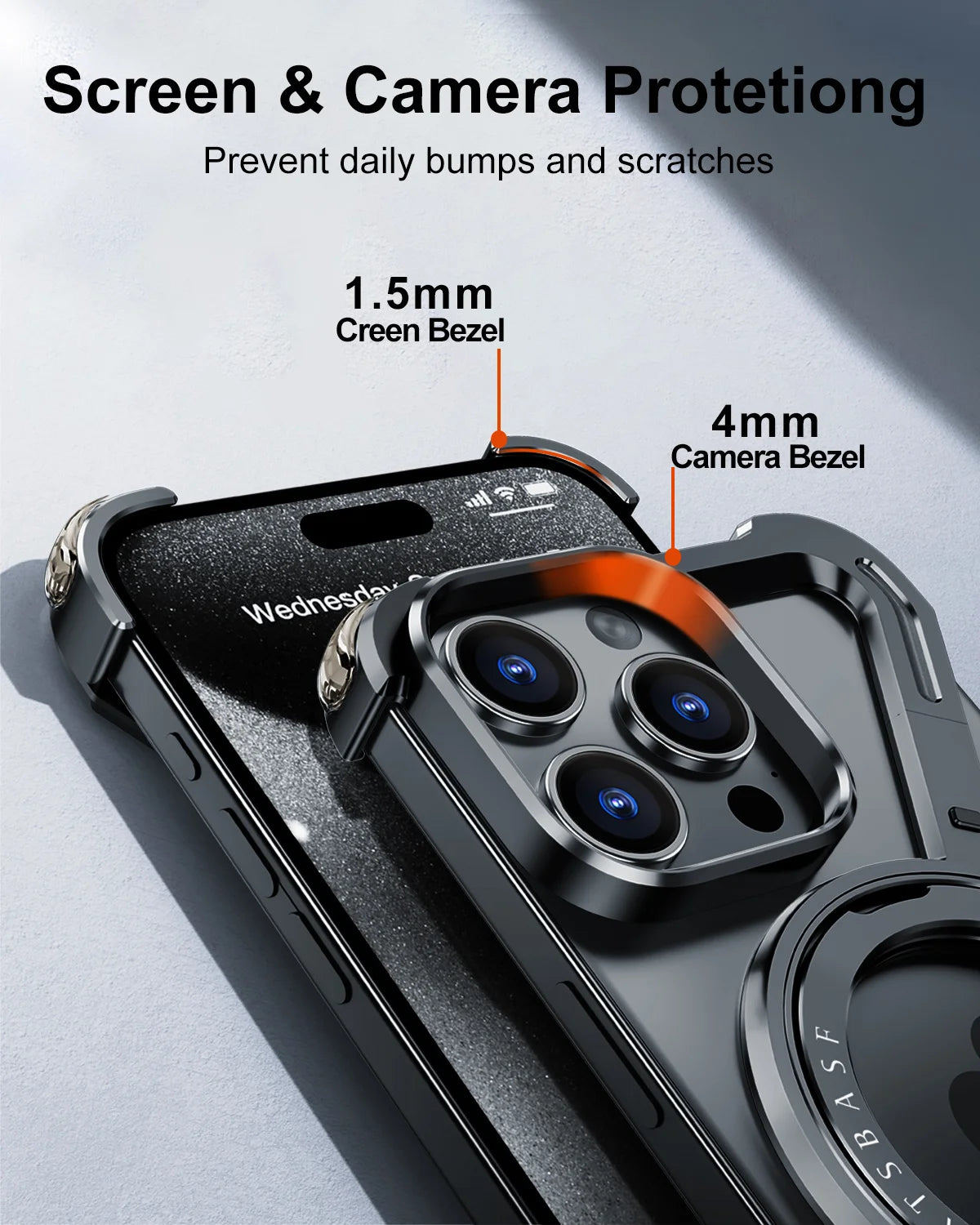 Luxury Aluminum Alloy Frame 360° Rotation Shape Metal Holder Phone Cover - sky-case