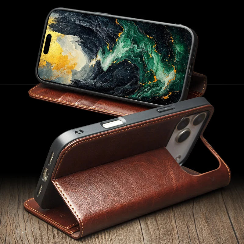 Luxury Leather Wallet Design Case - sky-case