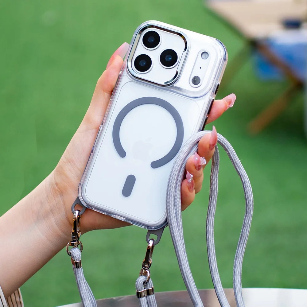 MagSafe Clear Necklace Lanyard Case - sky-case