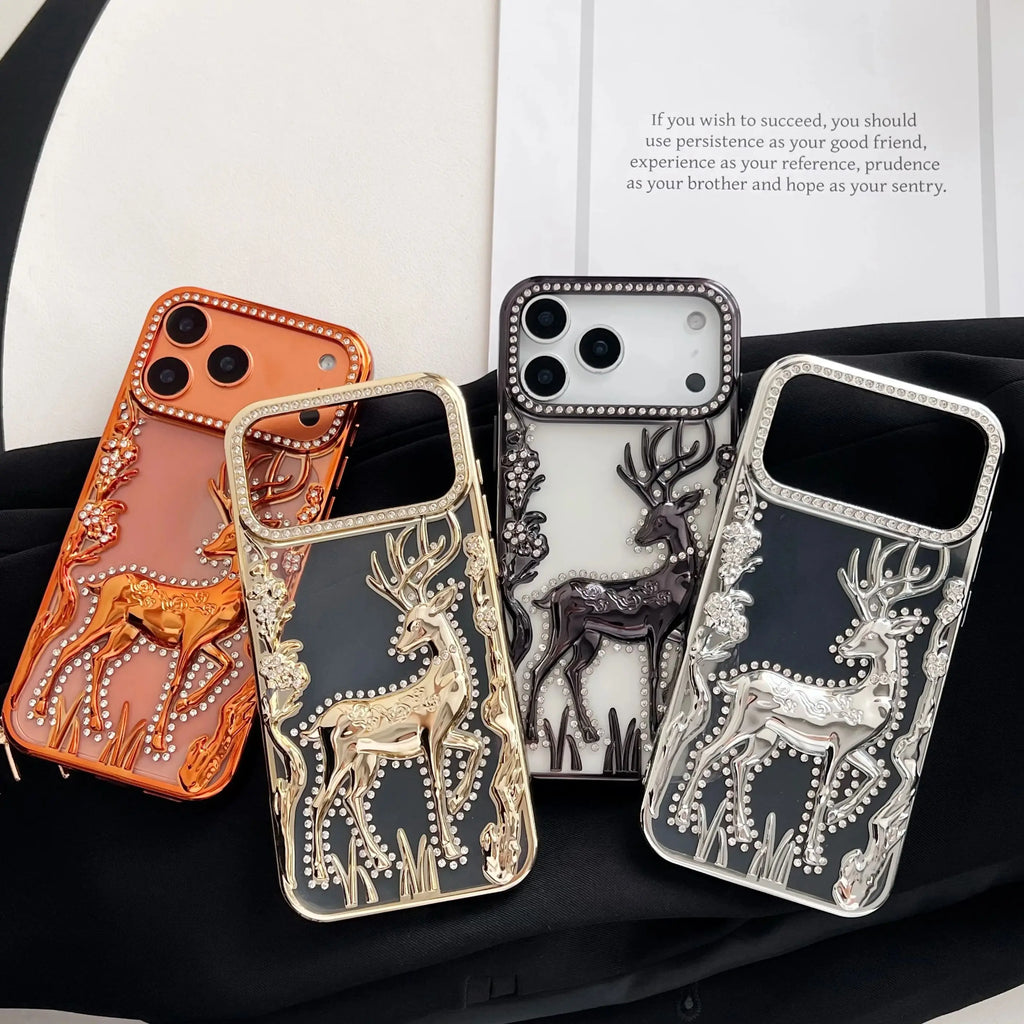 Bling Diamond Hollow Deer Case For iPhone - sky-case