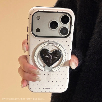 Korean Polka Dot Heart Magnetic Case - sky-case