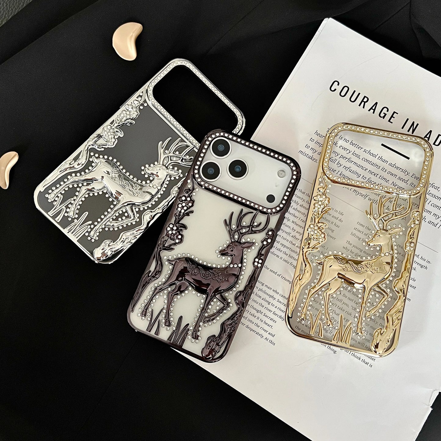Bling Diamond Hollow Deer Case For iPhone - sky-case