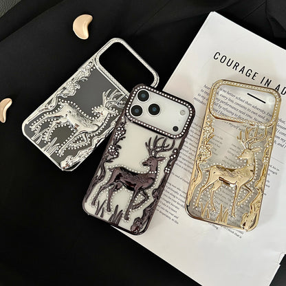 Bling Diamond Hollow Deer Case For iPhone - sky-case