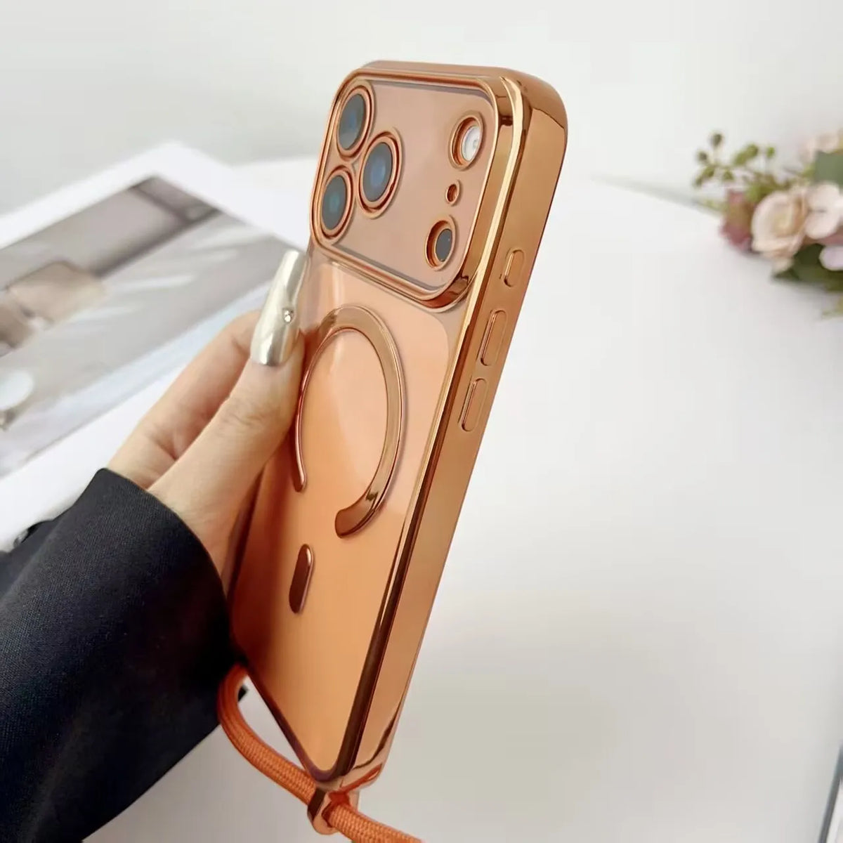 Luxury Plating Magnetic Necklace Case - sky-case