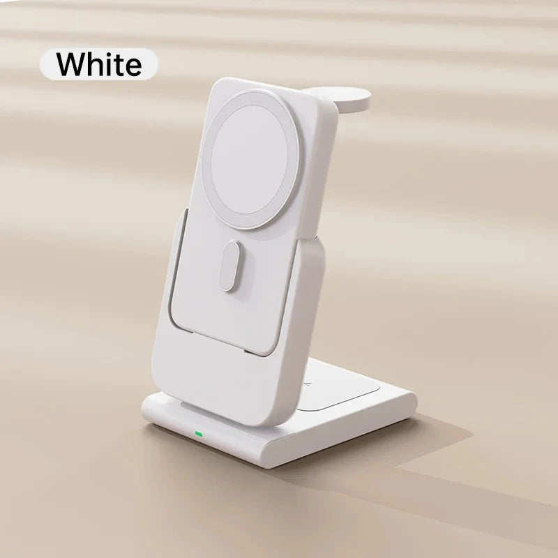 3 in 1 Power Bank Magnetic Folding Stand Charger White / 10000mAh - sky-case