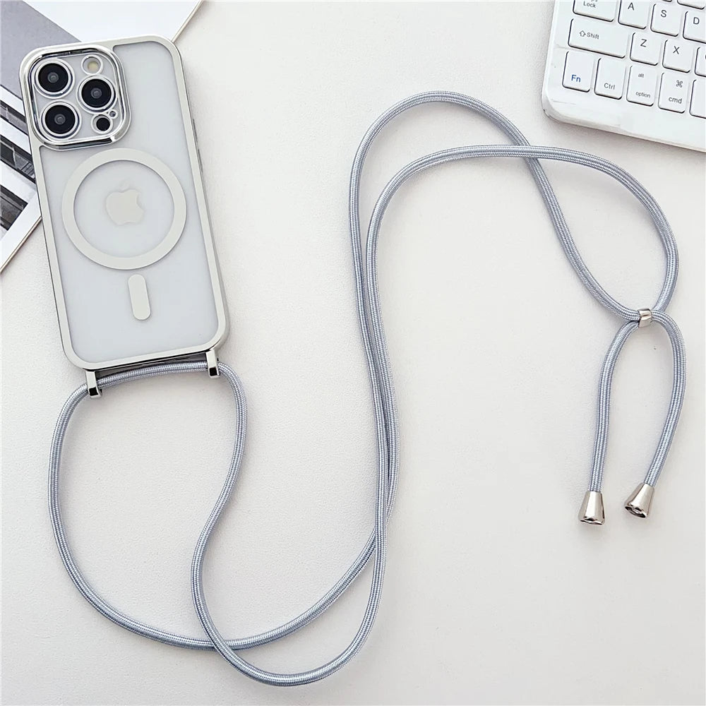 Luxury Plating Magnetic Necklace Case - sky-case
