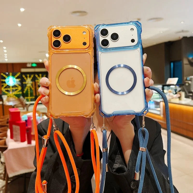 MagSafe Shockproof Crossbody Clear Case - sky-case