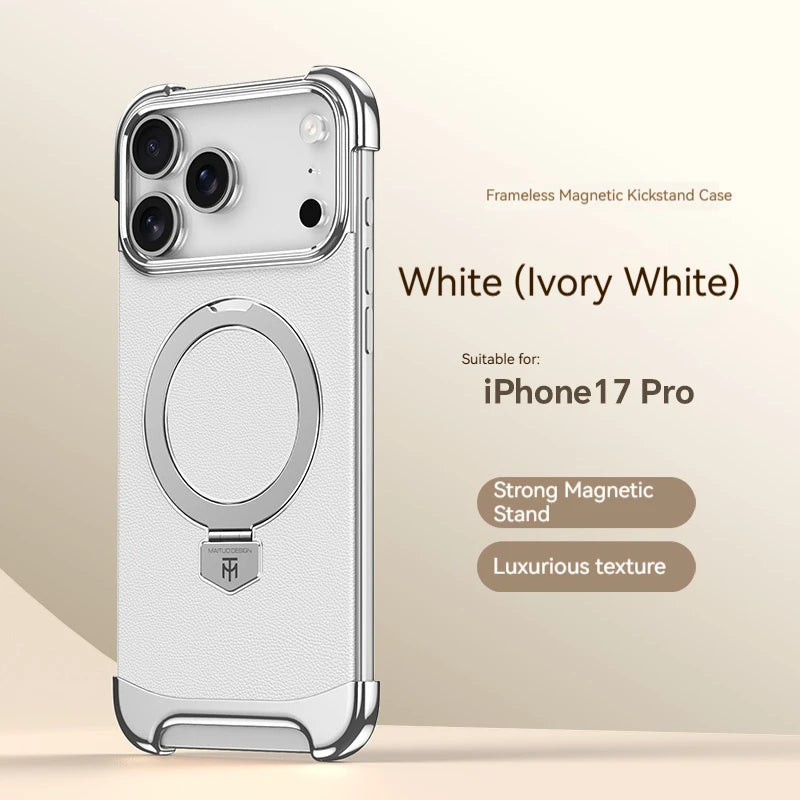 High-End Leather Magnetic Bracket Case - sky-case