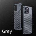 Aluminum Alloy Phone Case For iPhone 15 14 13 Pro Max Hollow Heat Dissipation iPhone Case Grey / For iPhone 15 pro max / Aluminum - sky-case