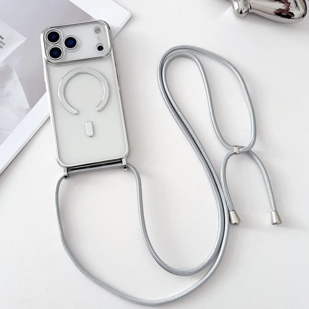 Luxury Plating Magnetic Necklace Case - sky-case