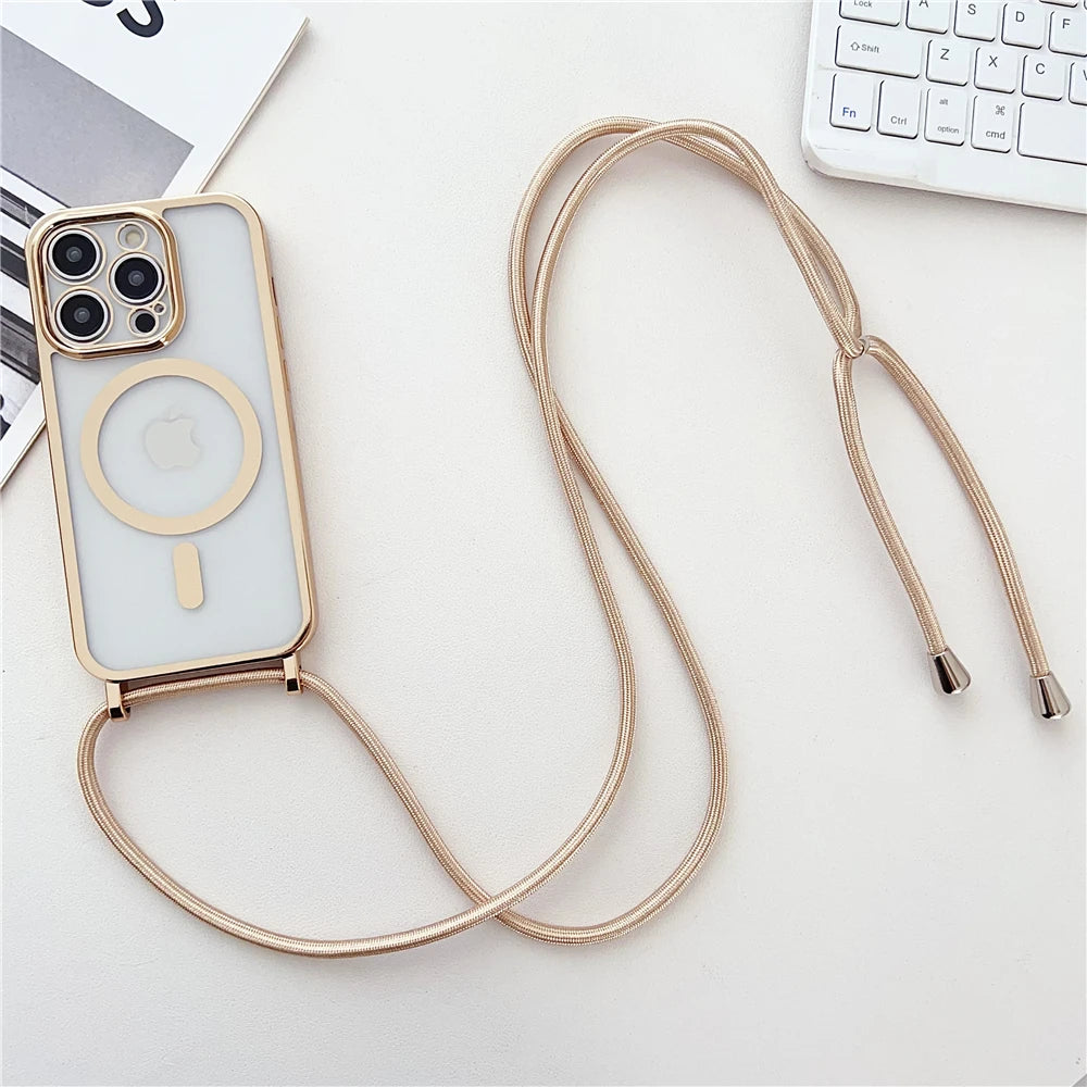 Luxury Plating Magnetic Necklace Case - sky-case