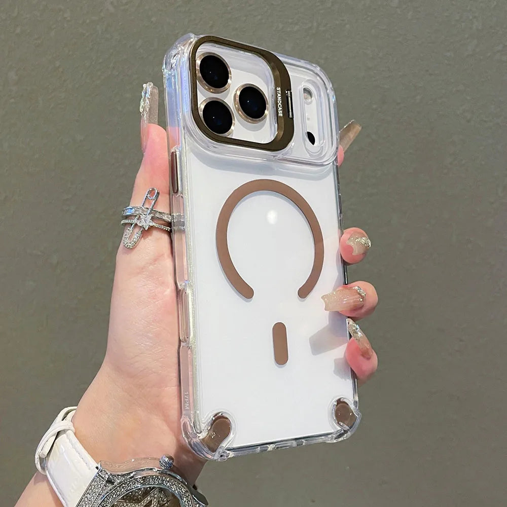 Magnetic Clear Stand Case for iPhone 17 Pro Max 17 Pro 17 Air - sky-case