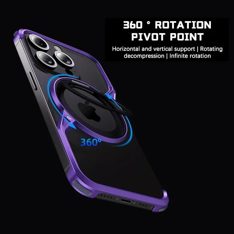 Rotating Stand Aluminum Metal Frameless Cover - sky-case