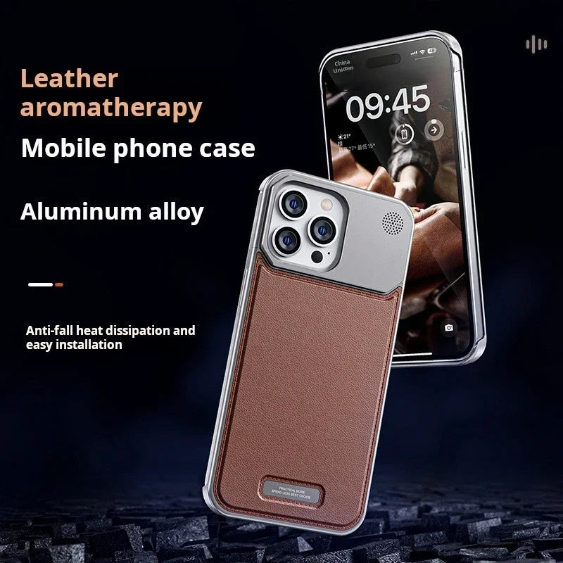 Luxury Leather Magnetic Aluminum Phone Cover - sky-case