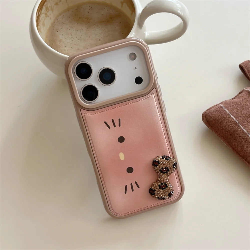 Luxury Flash Drill Bow Leather Fashion Case - sky-case