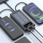 Xiaomi Solar Power Bank 200000mAh Built-in Cables Solar Charger 2 External USB Ports with LED Light Ultra Fast Charger Powerbank - sky-case