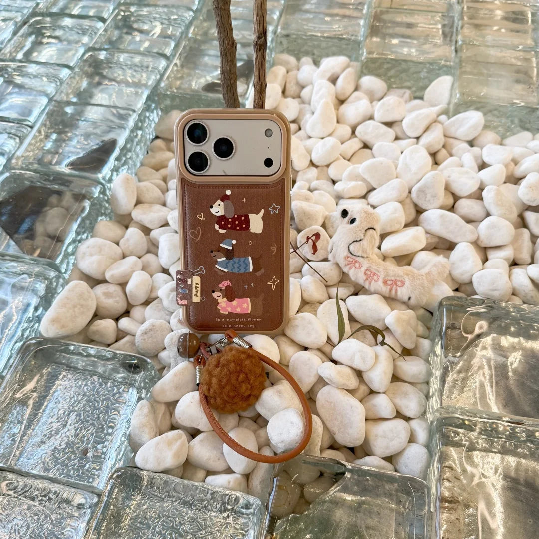 Cute Dachshund Leather Bumper Case - sky-case