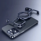 Luxury Aluminum Frameless Airbag Magsafe phone Cover Titanium Blue / For iPhone 15 Pro Max - sky-case