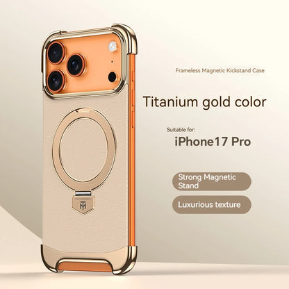 High-End Leather Magnetic Bracket Case - sky-case